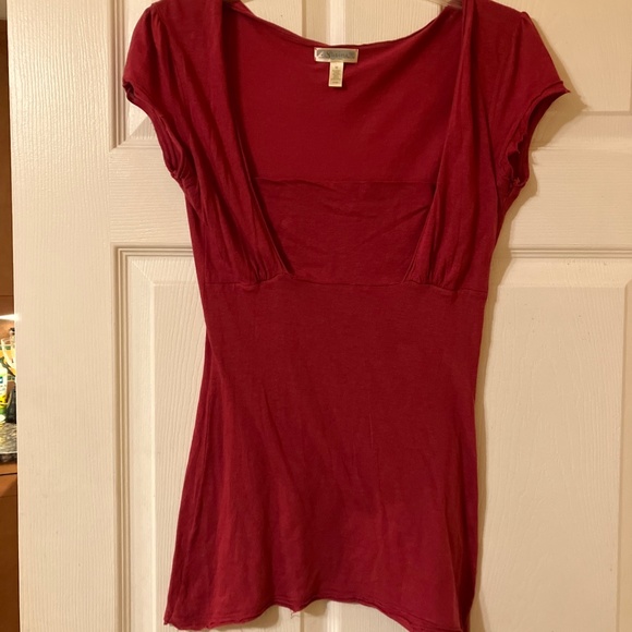 Susina cap sleeve red lightweight top size M - Picture 1 of 4